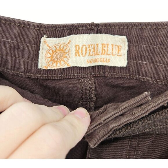 Royal Blue Safari Gear Cargo Pants Mens 36 x 32 Brown Pockets Outdoors Work NEW - Picture 7 of 13